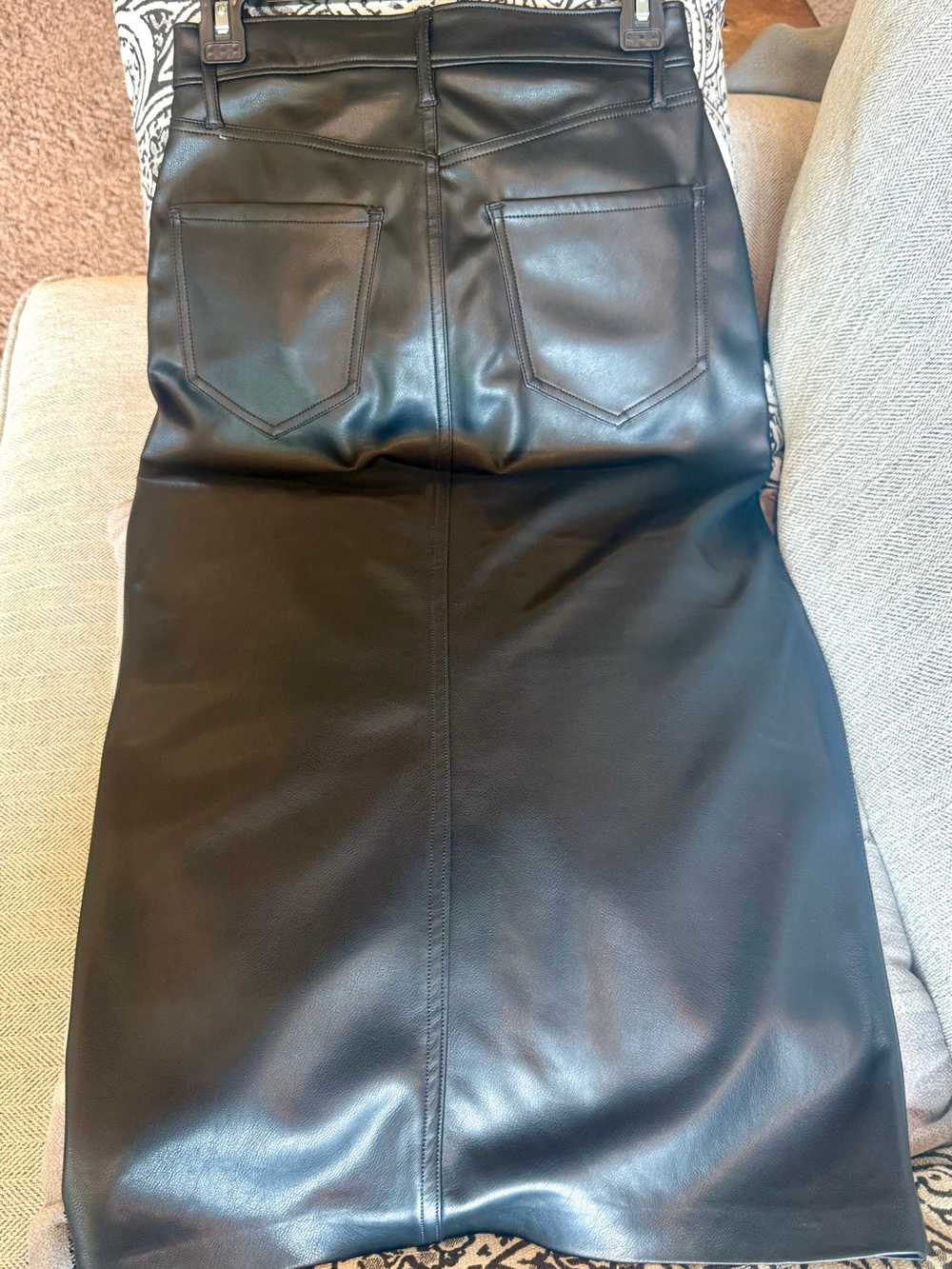 Black Faux Leather Pencil Skirt